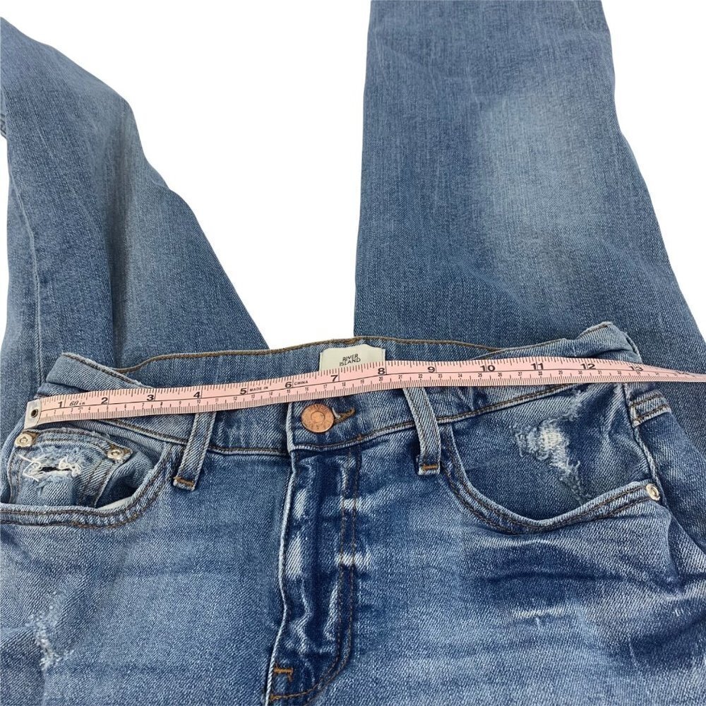 * River Island Bella Straight Leg Jeans UK 10 Frayed Hem Medium Wash - Picture 11 of 16